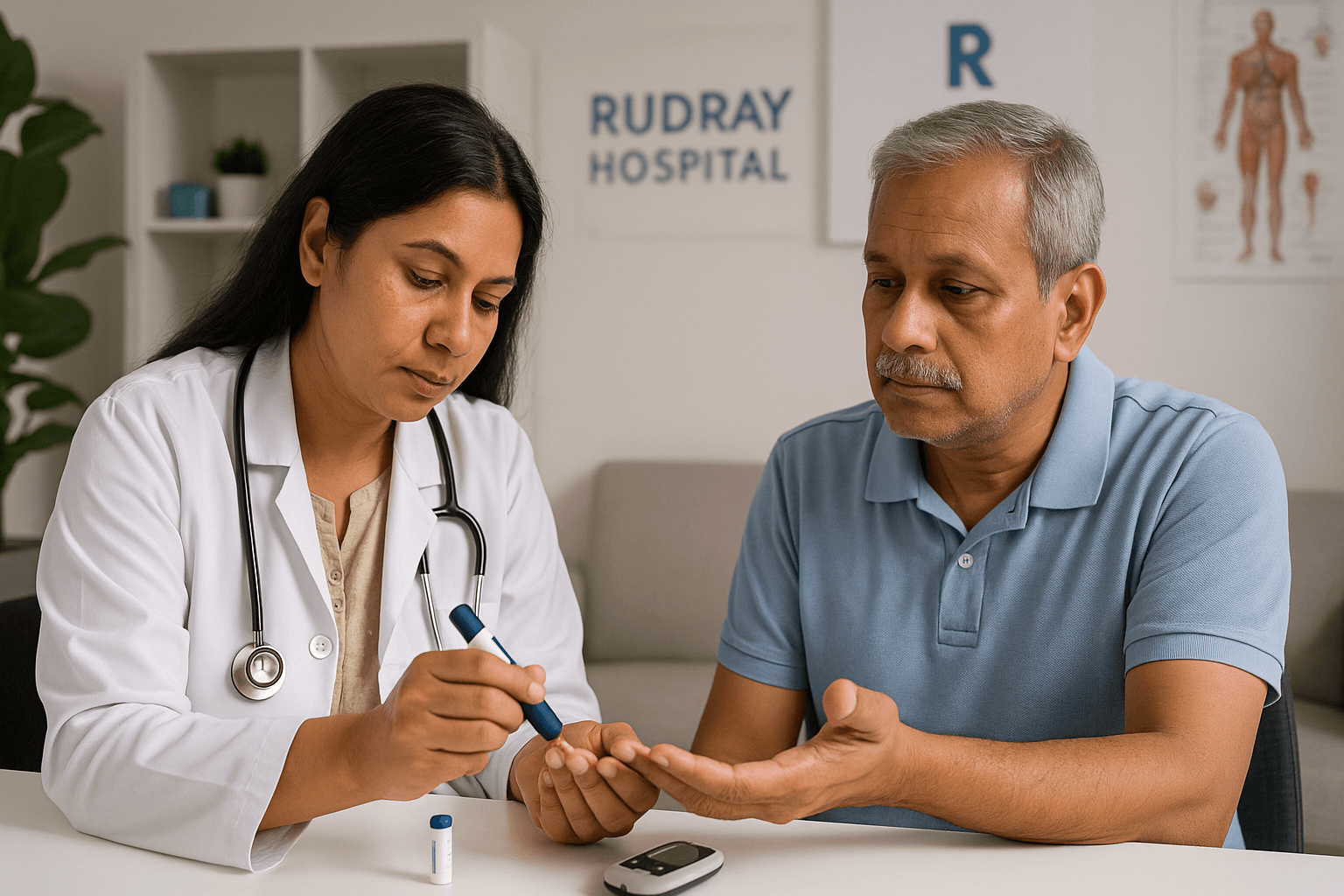Diabetes Management at Rudray Hospital, Nikol, Ahmedabad img